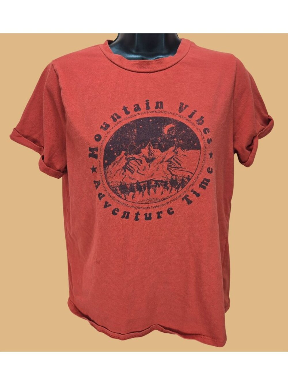Gaze Red Unisex "Mountain Vibes Adventure Time" T-Shirt Small